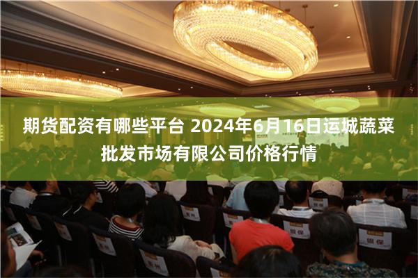 期货配资有哪些平台 2024年6月16日运城蔬菜批发市场有限公司价格行情