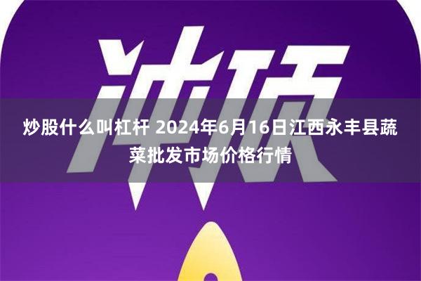 炒股什么叫杠杆 2024年6月16日江西永丰县蔬菜批发市场价格行情