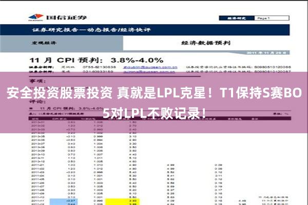 安全投资股票投资 真就是LPL克星！T1保持S赛BO5对LPL不败记录！