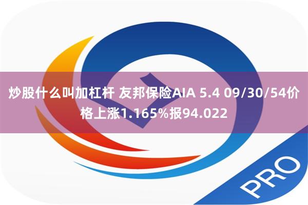 炒股什么叫加杠杆 友邦保险AIA 5.4 09/30/54价格上涨1.165%报94.022